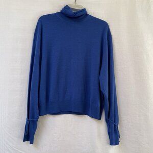 JW Anderson Uniqlo Preppy Turtleneck Sweater Jumper Wool Silk Womens Large Fall